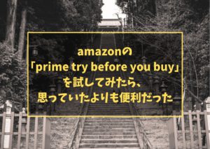 amazonの「prime try before you buy」を試してみたら、思っていたよりも便利だった